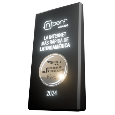 Premio de NPerf, por brindar el mejor rendimiento en el servicio de internet fija.